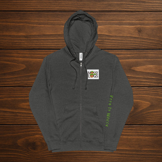 Mossylogs Zip-Up Hoodie | Forestcore Logo Hoodie