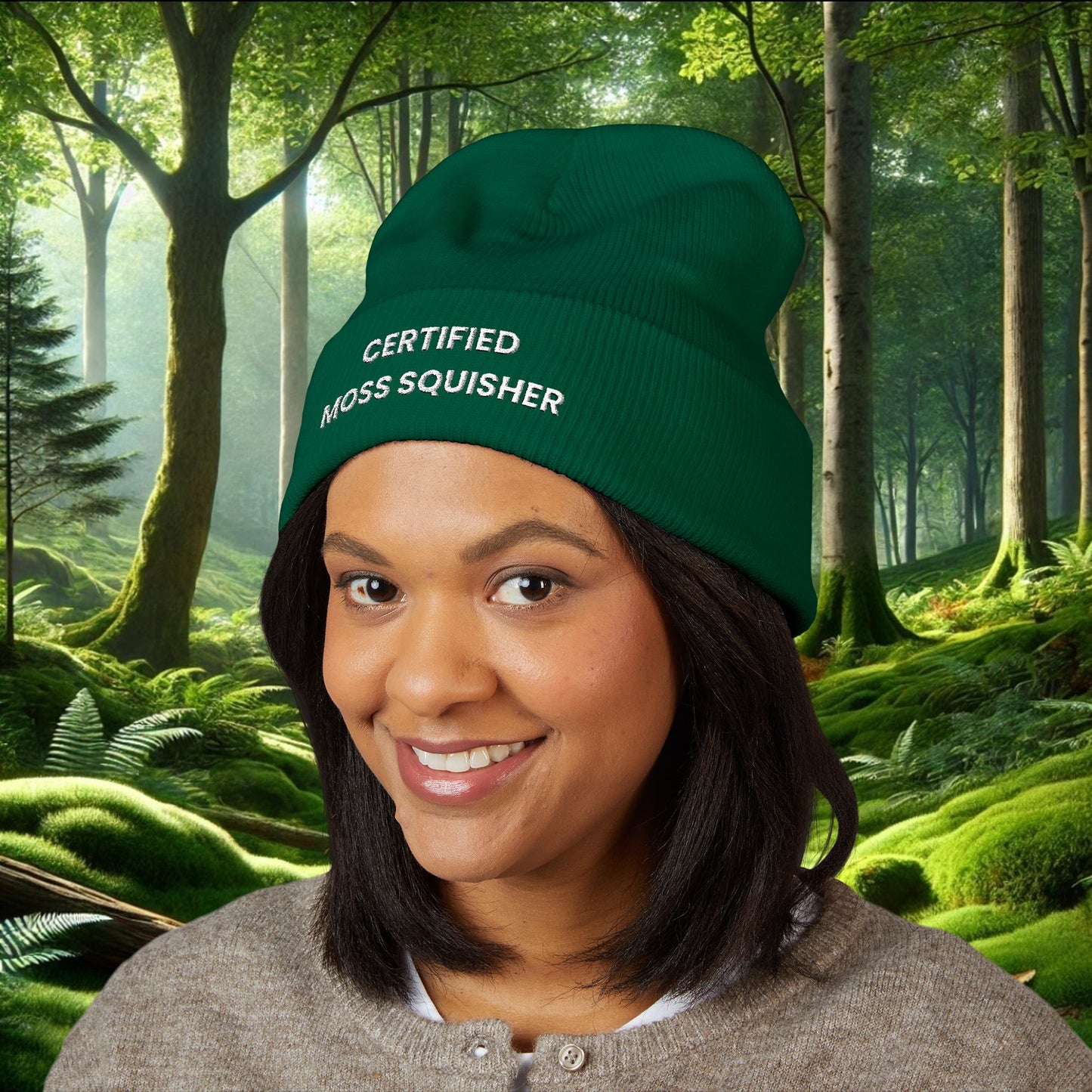 "Certified Moss Squisher" Embroidered Beanie | Stay Warm & Squishy