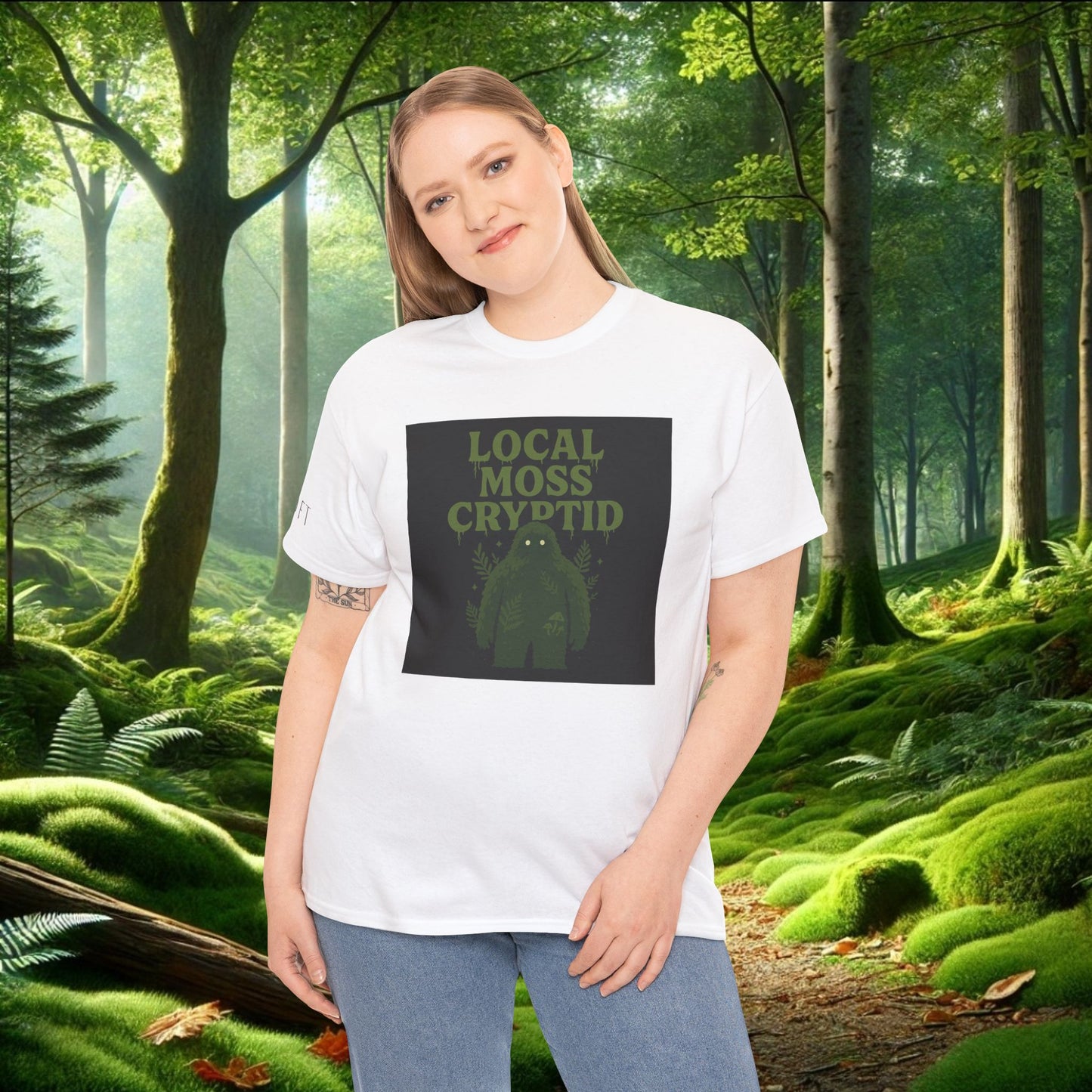 Local Moss Cryptid Tee | Soft Forest Creature Design