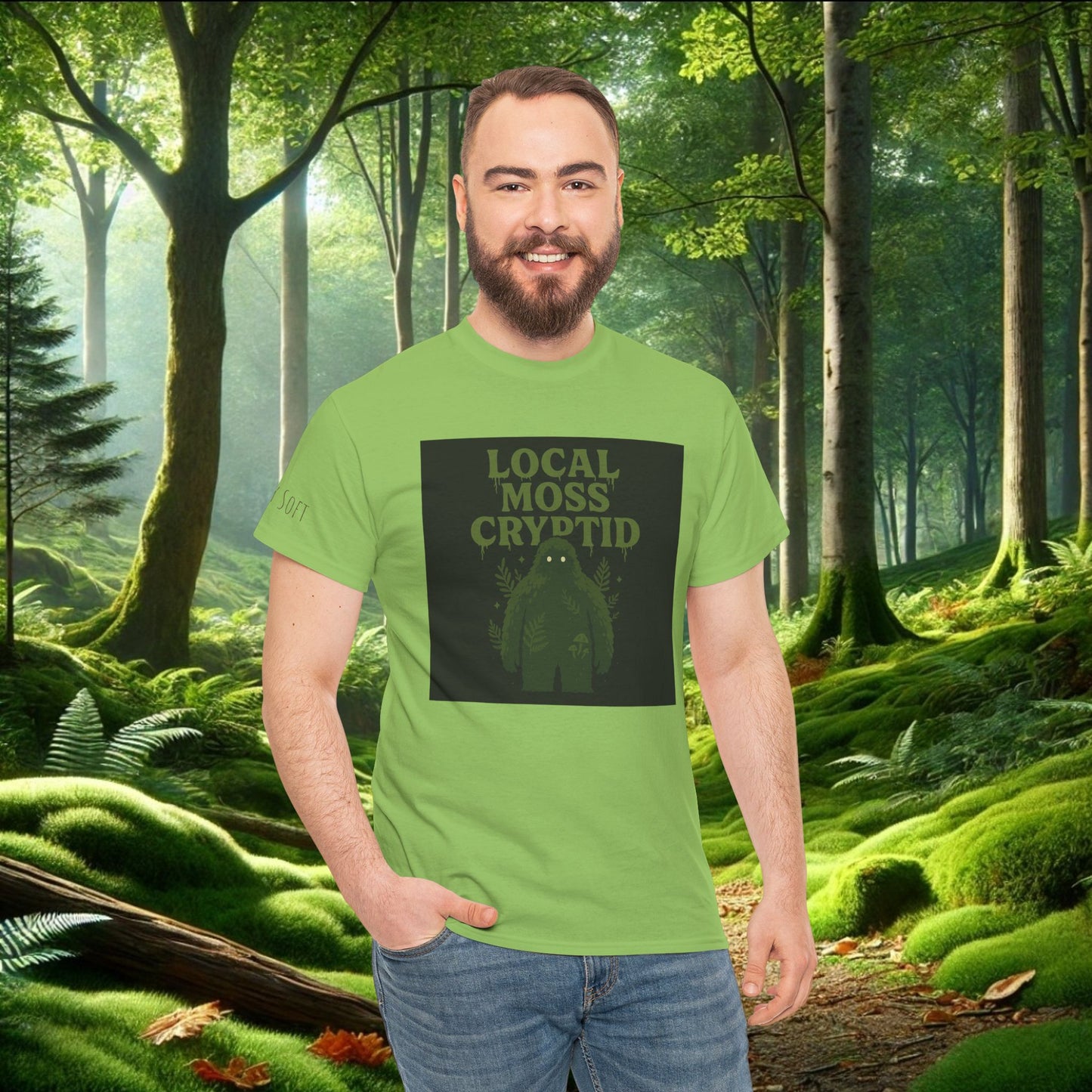 Local Moss Cryptid Tee | Soft Forest Creature Design
