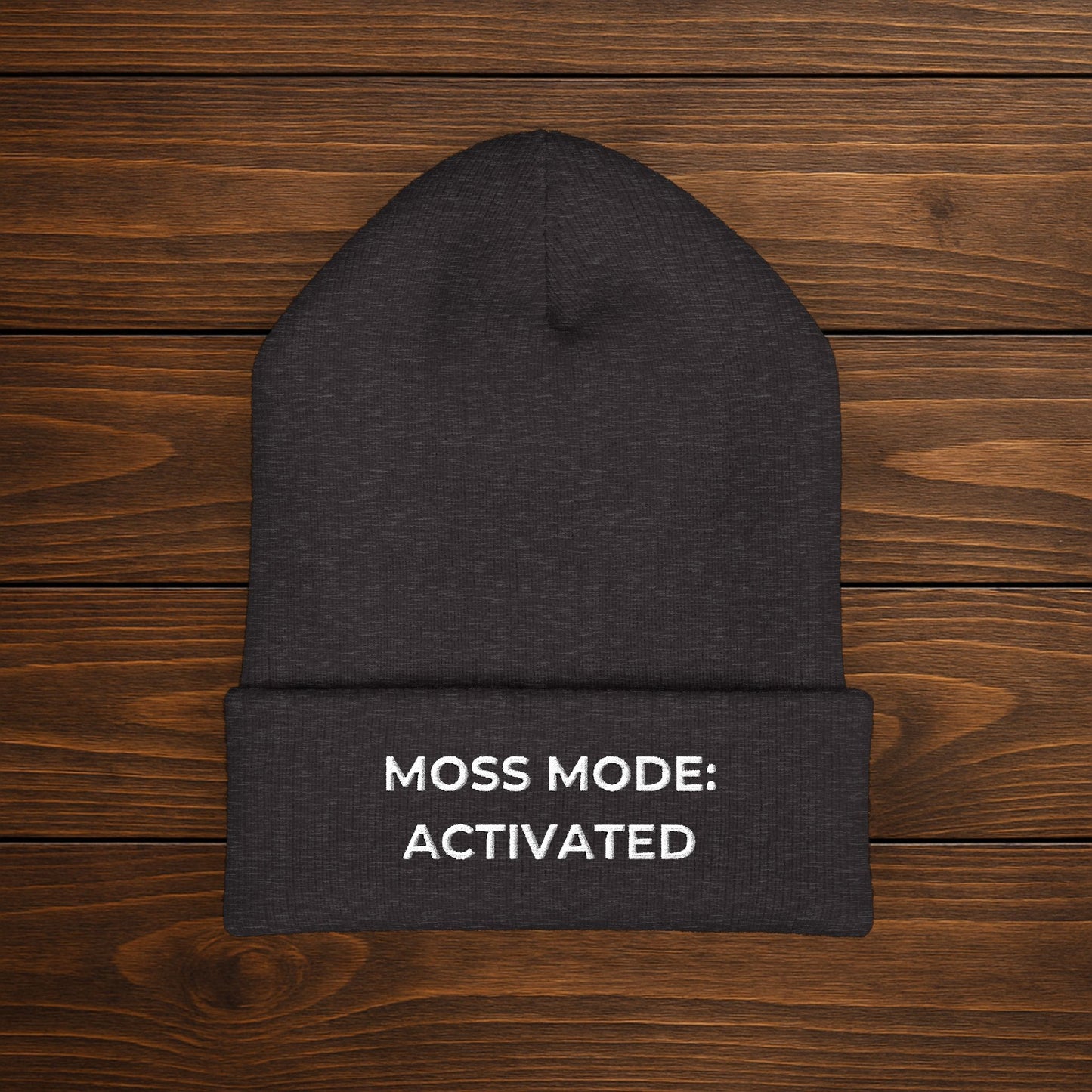 "Moss Mode: Activated" Embroidered Beanie | Stay Warm & Embrace the Squish