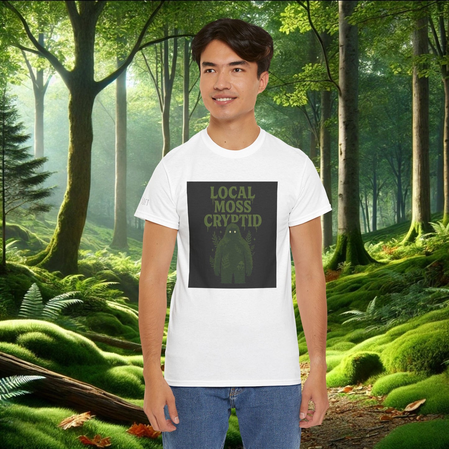 Local Moss Cryptid Tee | Soft Forest Creature Design