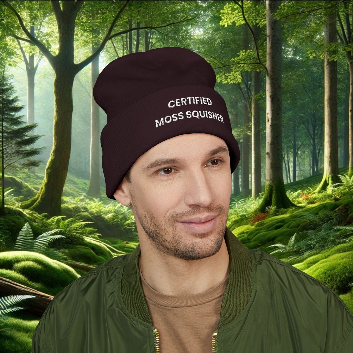 "Certified Moss Squisher" Embroidered Beanie | Stay Warm & Squishy