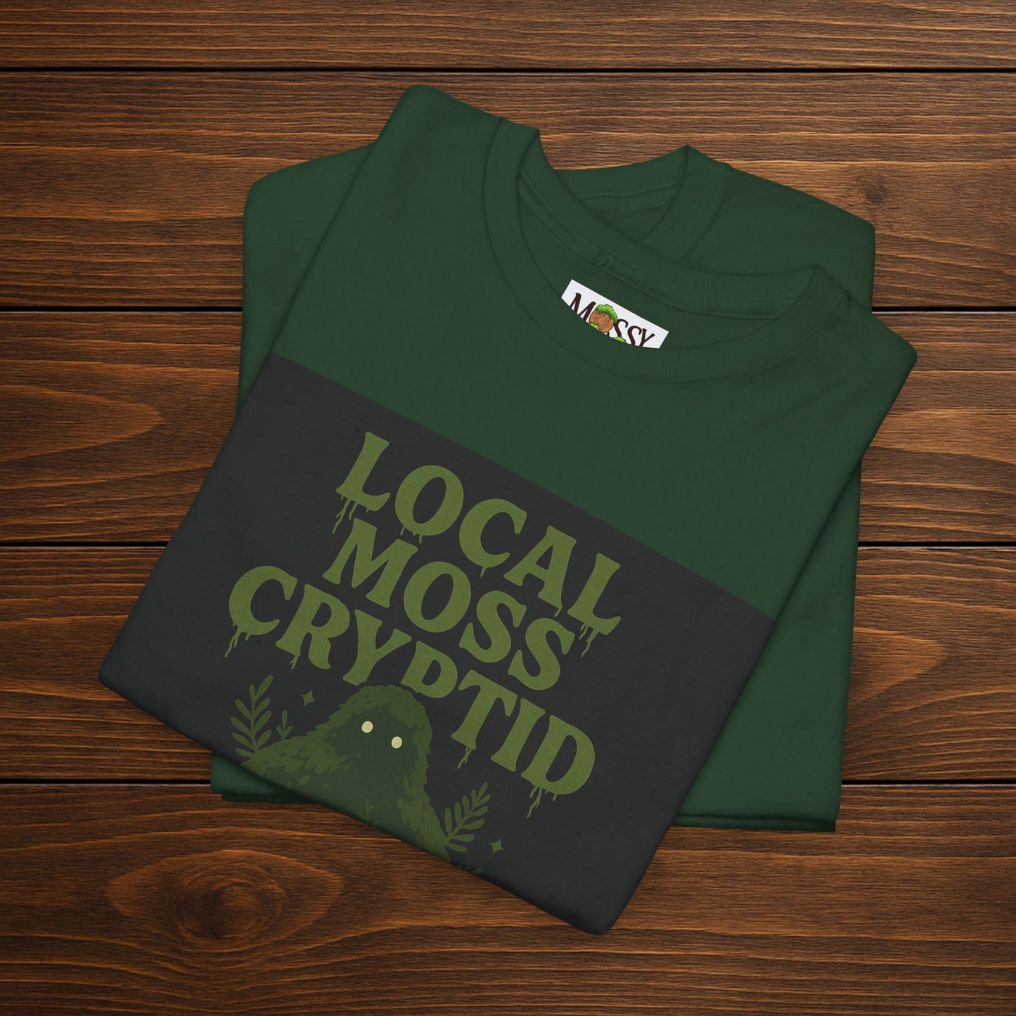 Local Moss Cryptid Tee | Soft Forest Creature Design