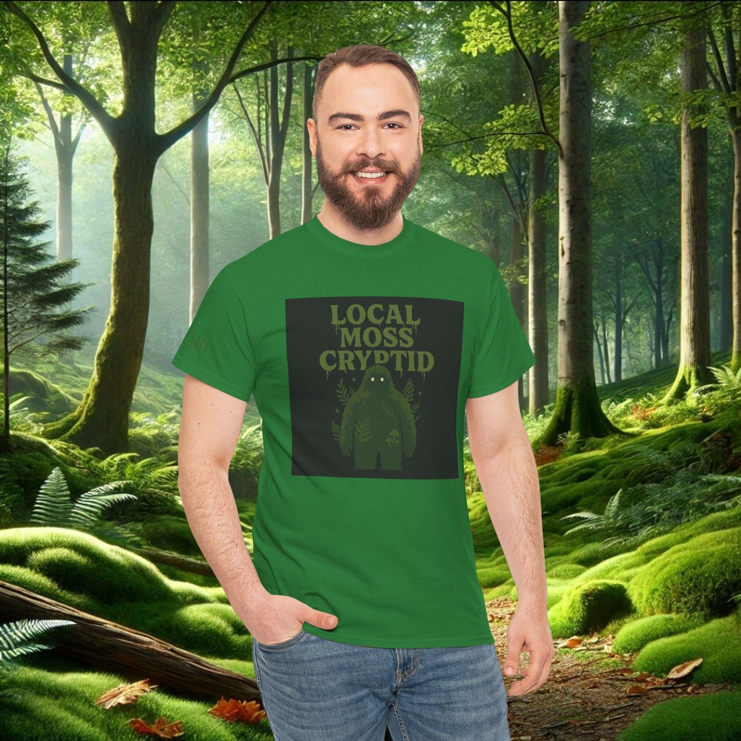 Local Moss Cryptid Tee | Soft Forest Creature Design