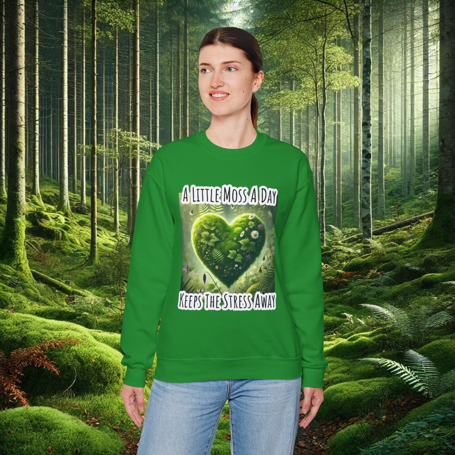 "Moss Therapy" Crewneck | Cozy Up & Let Nature Heal