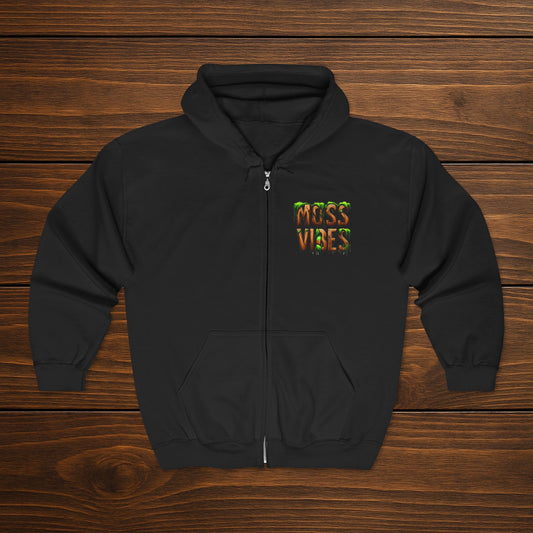 Moss Vibes Zip-Up Hoodie | Forestcore Fleece Jacket