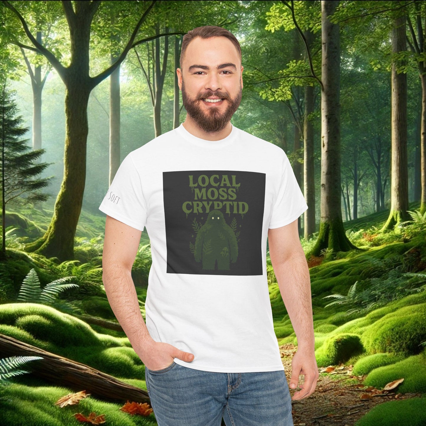 Local Moss Cryptid Tee | Soft Forest Creature Design