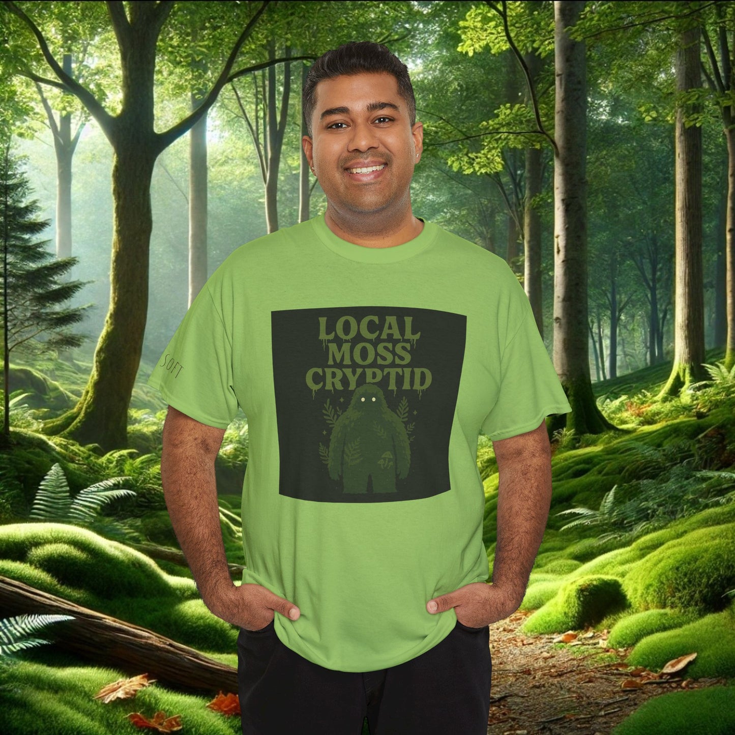Local Moss Cryptid Tee | Soft Forest Creature Design