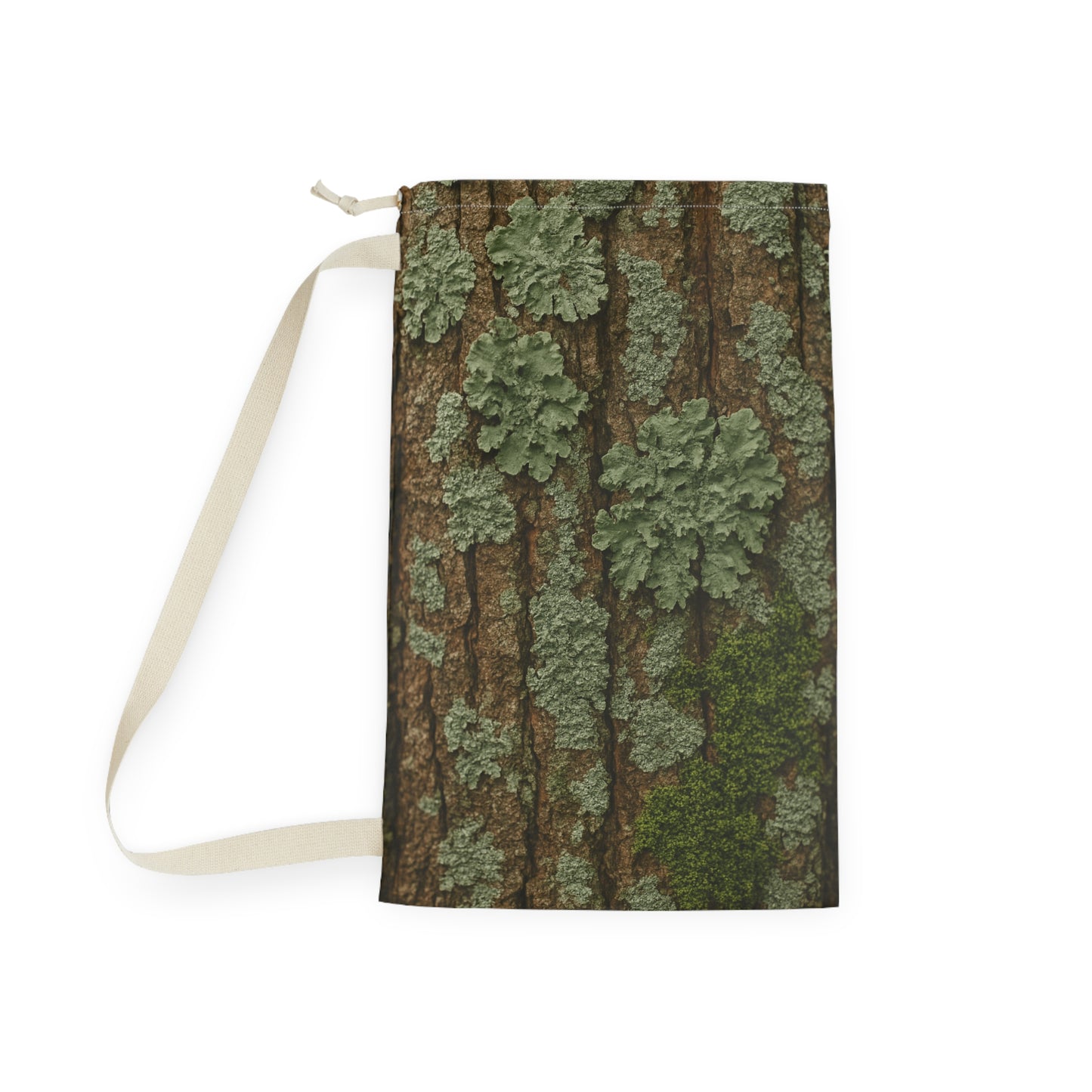 Forest Lichen Bark Laundry Bag | Mossy Woodland Texture