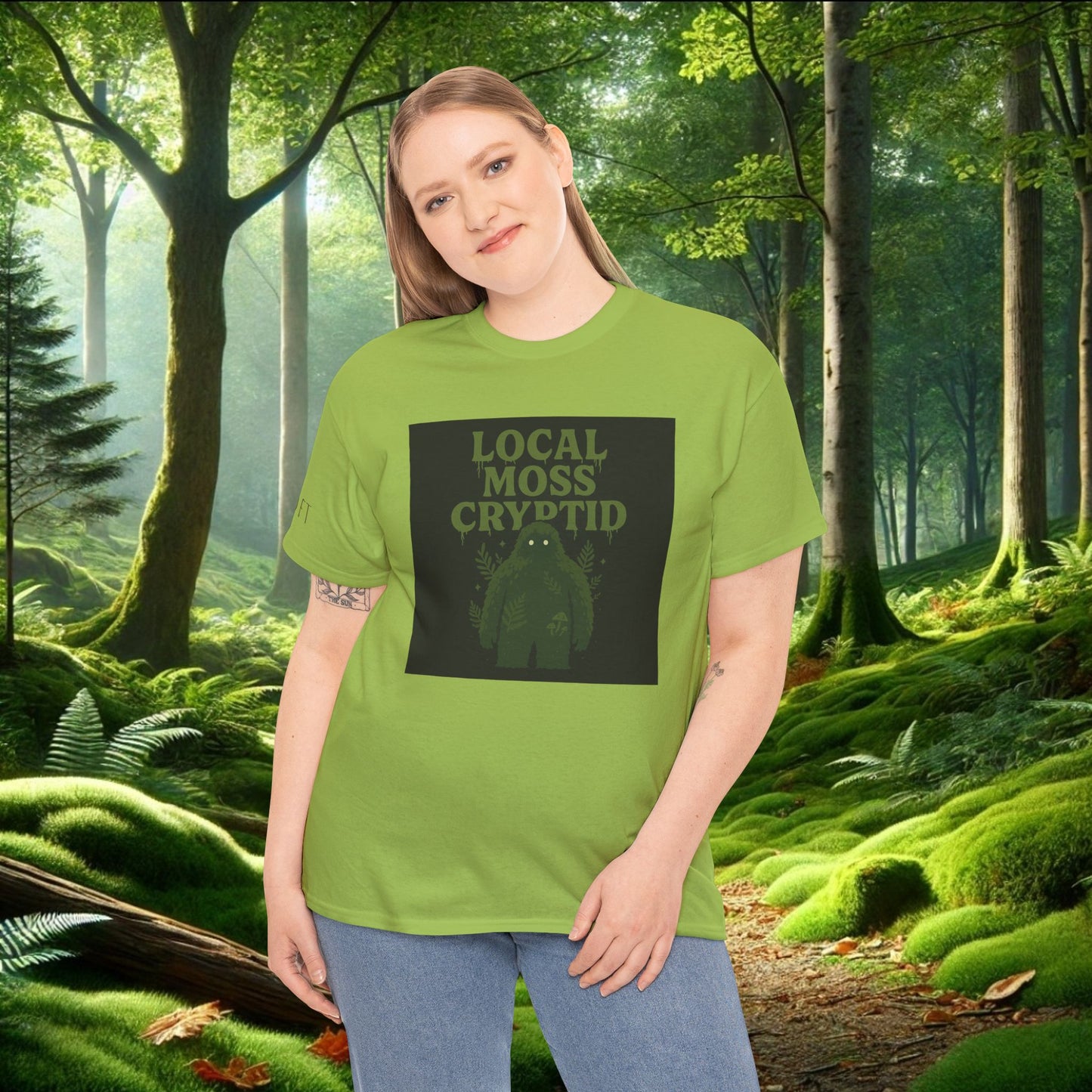 Local Moss Cryptid Tee | Soft Forest Creature Design