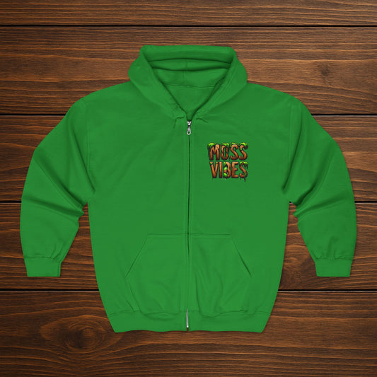 Moss Vibes Zip-Up Hoodie | Forestcore Fleece Jacket