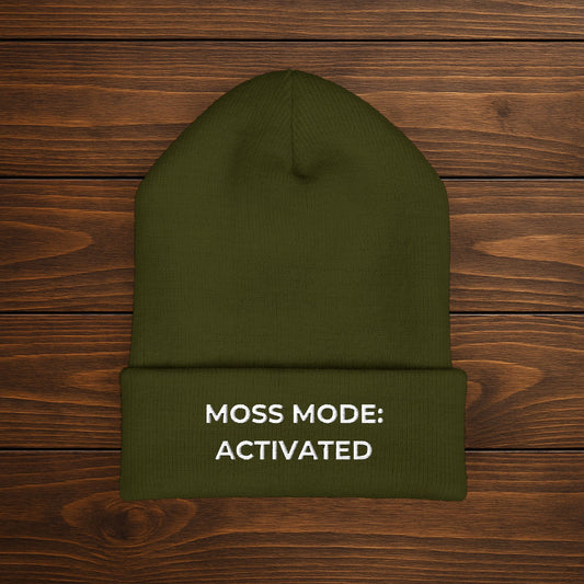 "Moss Mode: Activated" Embroidered Beanie | Stay Warm & Embrace the Squish