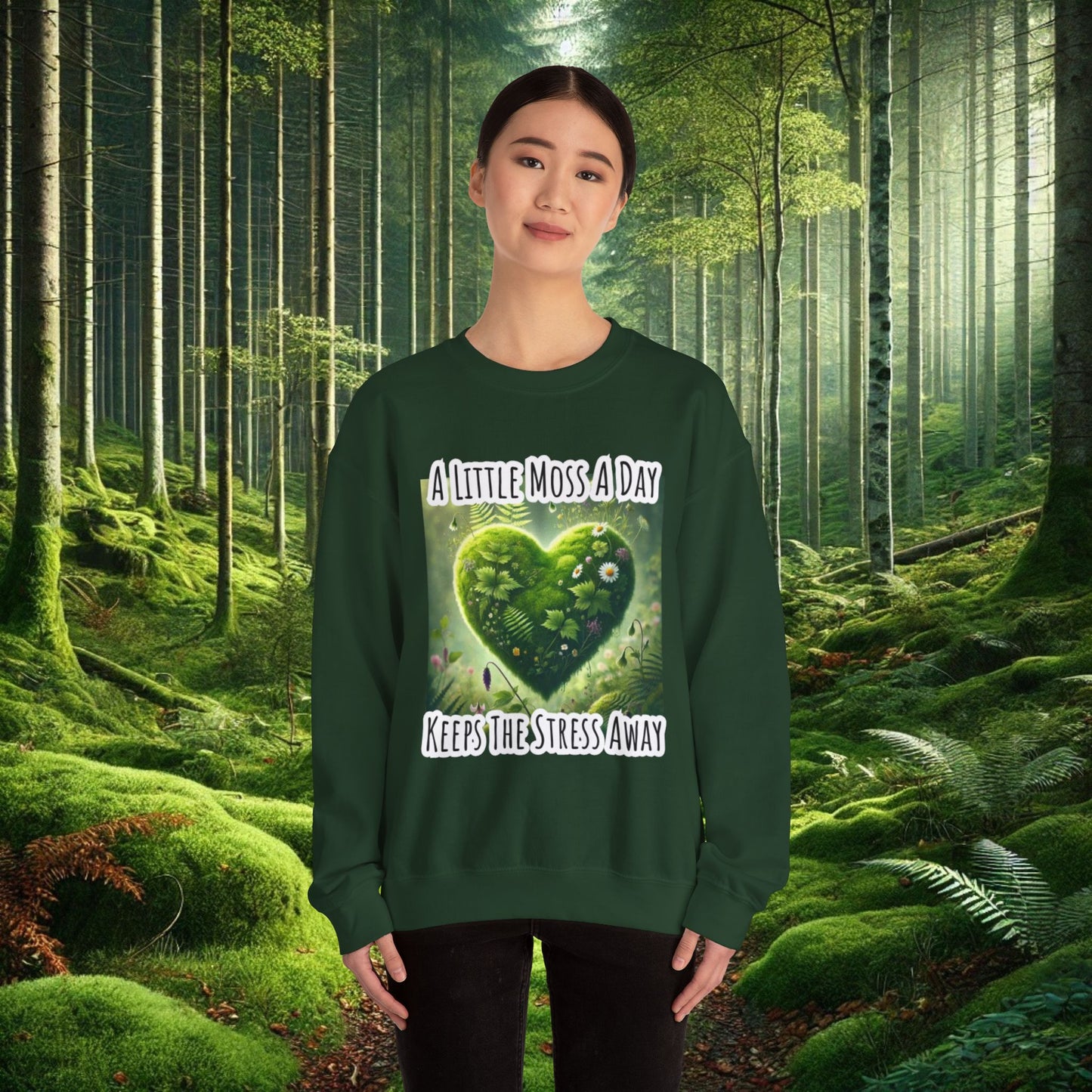 "Moss Therapy" Crewneck | Cozy Up & Let Nature Heal