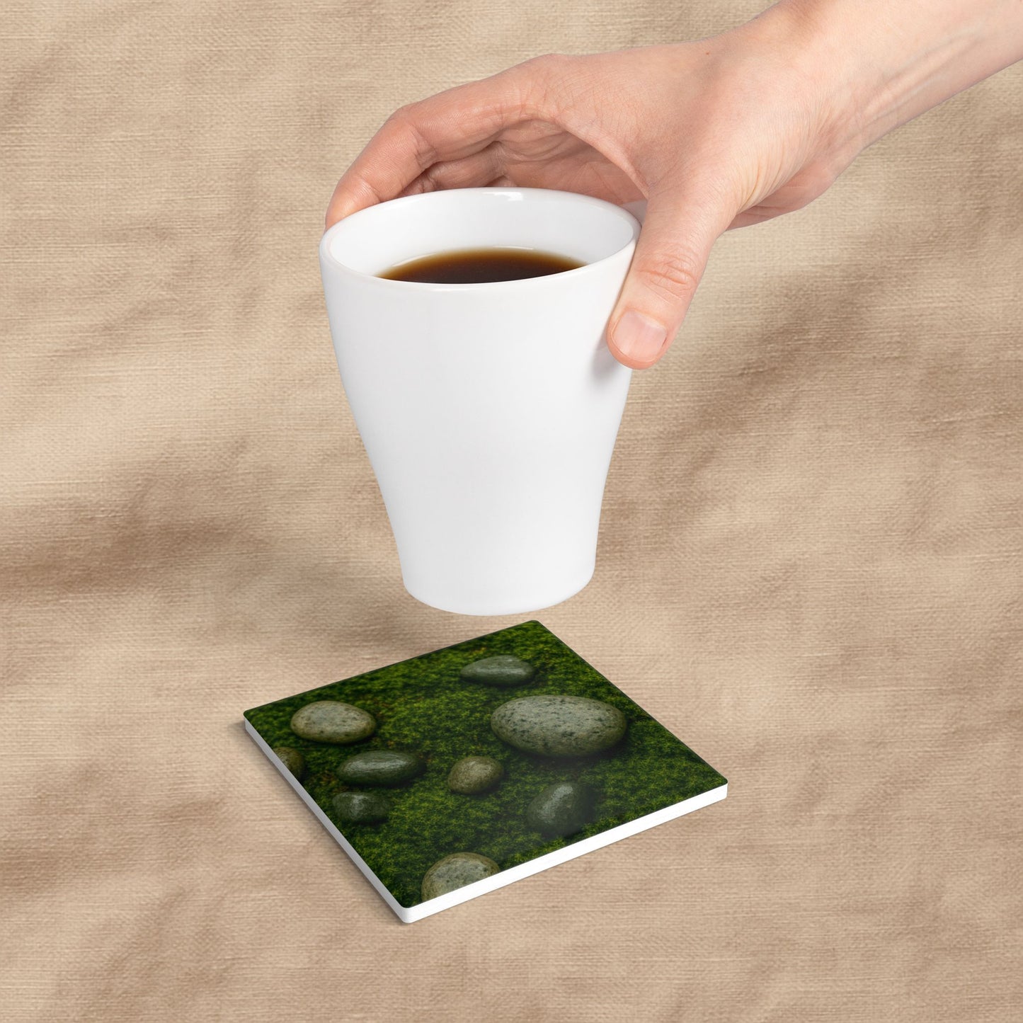 Moss & Stone Coaster | A Soft Forest Ground Beneath Your Cup
