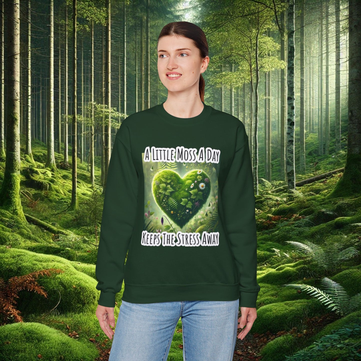 "Moss Therapy" Crewneck | Cozy Up & Let Nature Heal
