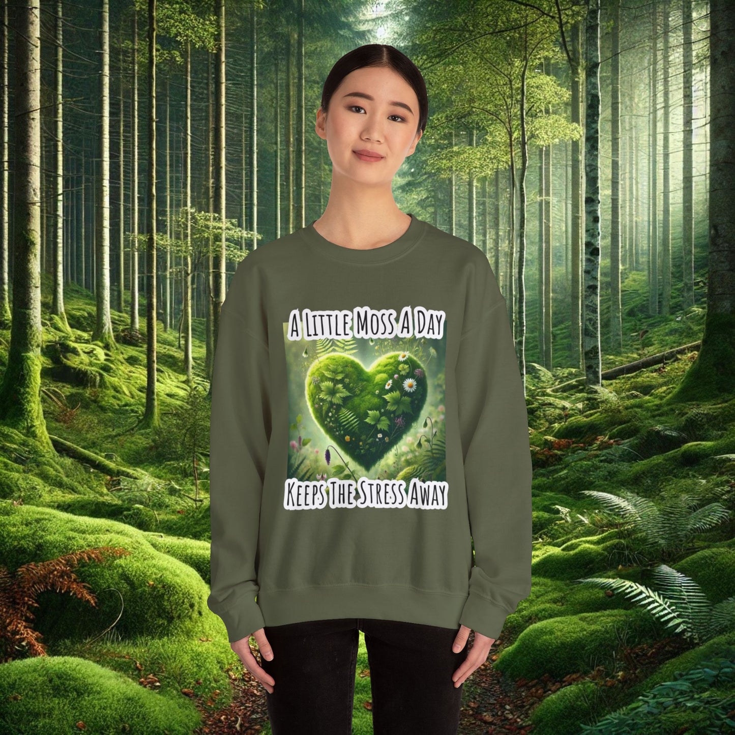 "Moss Therapy" Crewneck | Cozy Up & Let Nature Heal