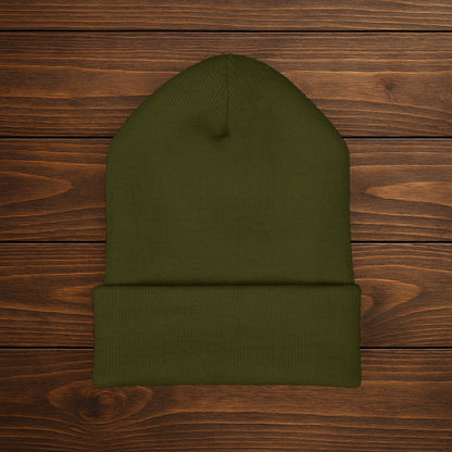 "Moss > Stress" Embroidered Beanie | Stay Warm, Stay Grounded