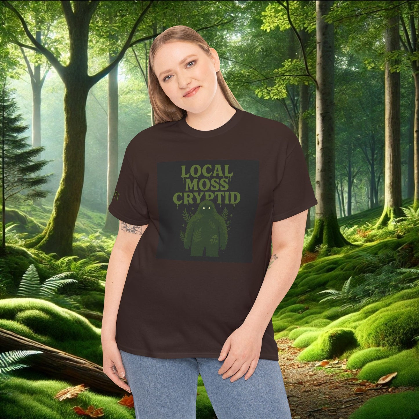 Local Moss Cryptid Tee | Soft Forest Creature Design