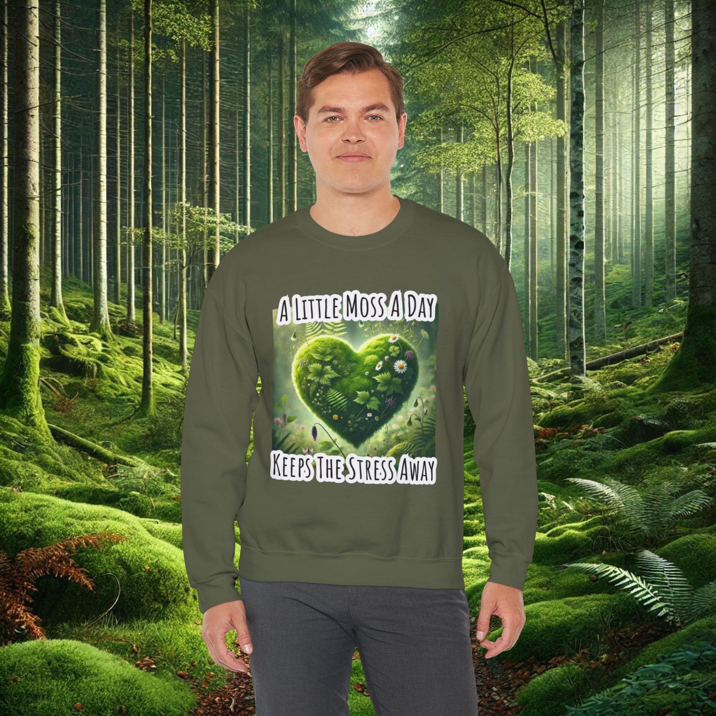 "Moss Therapy" Crewneck | Cozy Up & Let Nature Heal