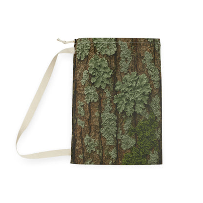 Forest Lichen Bark Laundry Bag | Mossy Woodland Texture
