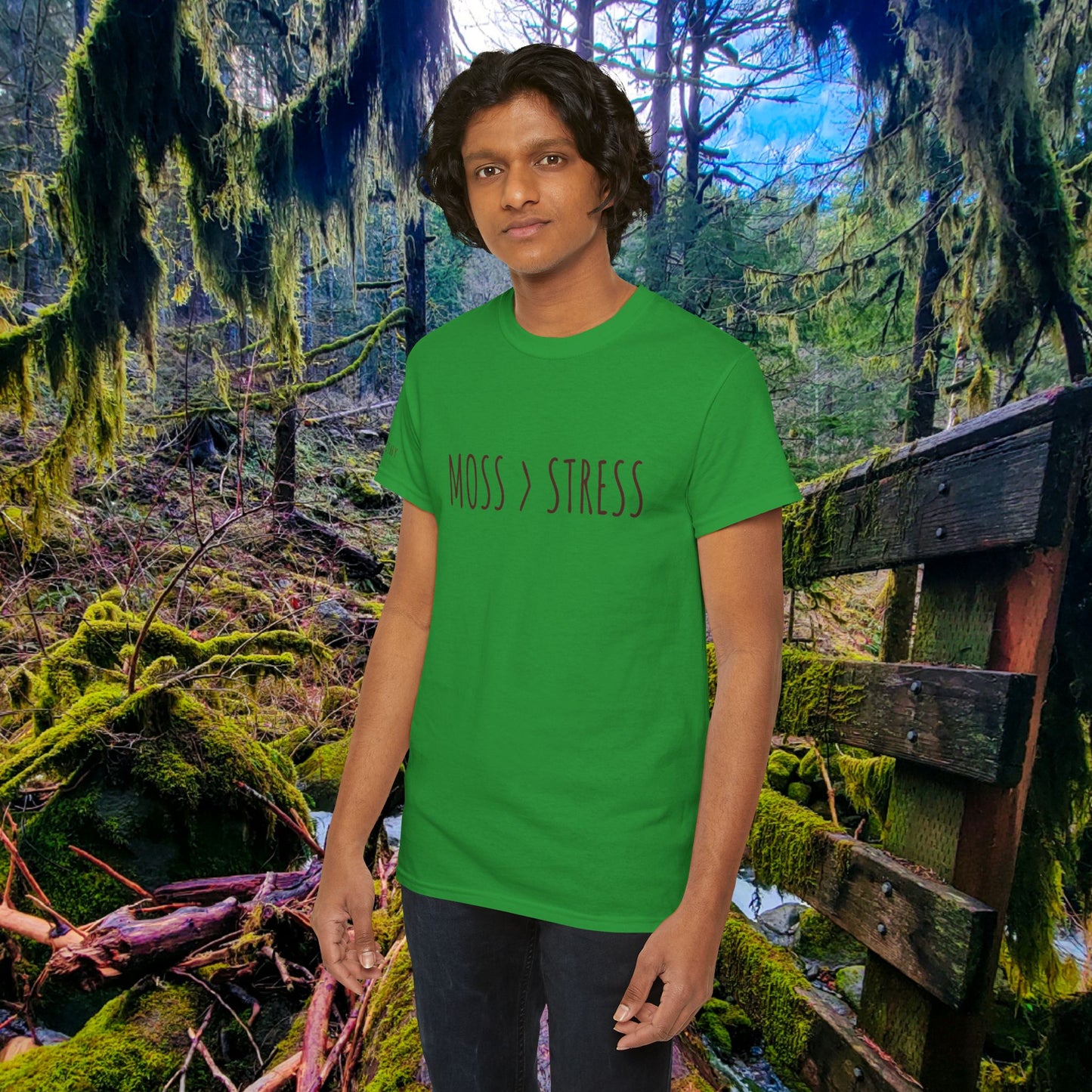 "Moss > Stress" Tee | Choose Calm, Stay Squishy