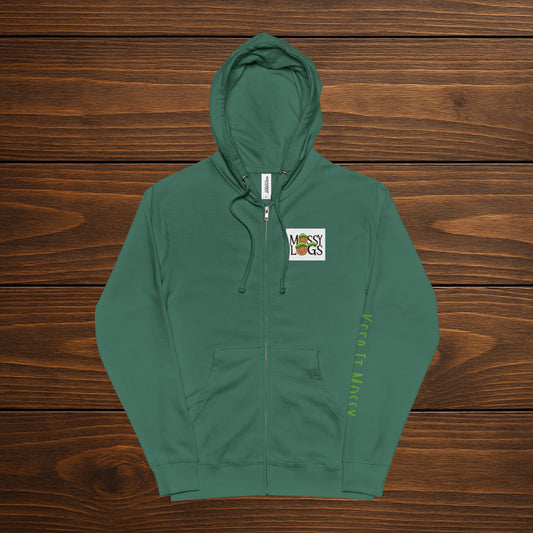 Mossylogs Zip-Up Hoodie | Forestcore Logo Hoodie